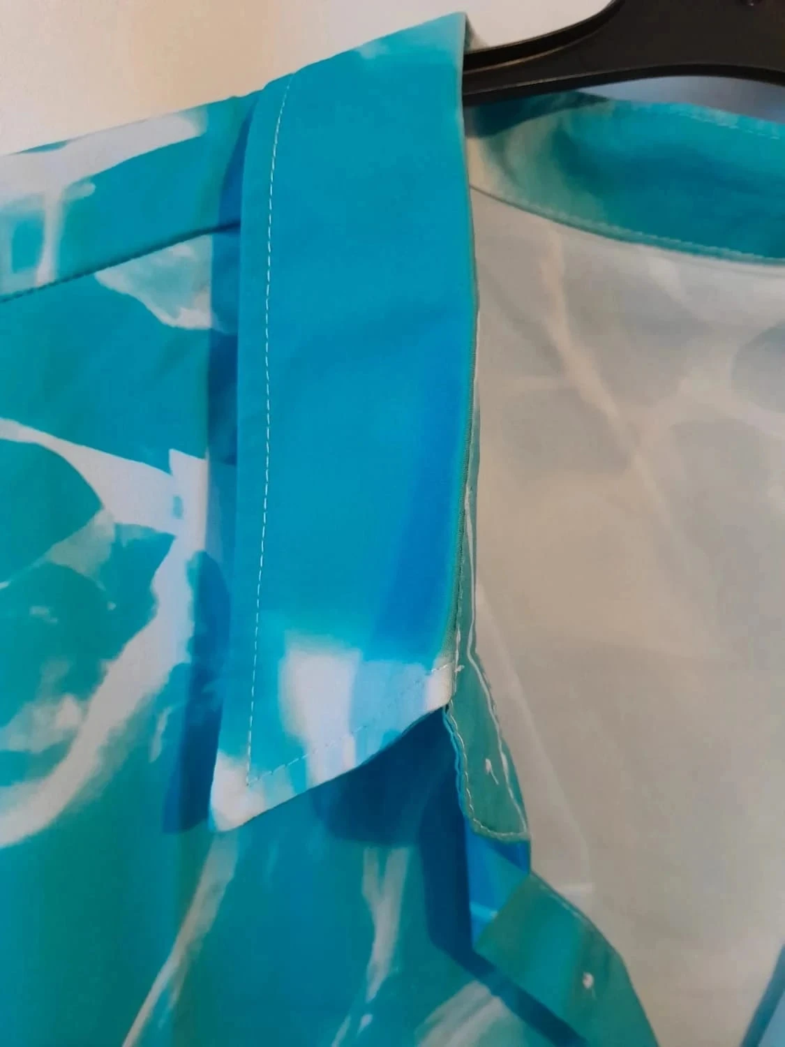 Blusa tamanho grande, estampa azul e branca, tamanho 6XL – photo 3